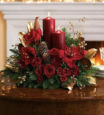 Candlelit Christmas Centerpiece