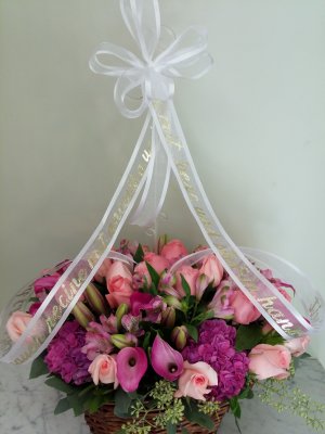 All Pink Sympathy Basket