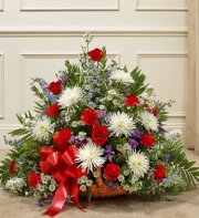 Red, White and Blue Sympathy Fireside Basket Red, White and Blue Sympathy Fireside Basket