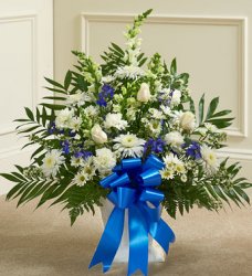 Blue & White Sympathy Floor Basket