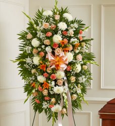 Peach, Orange And White Standing Spray