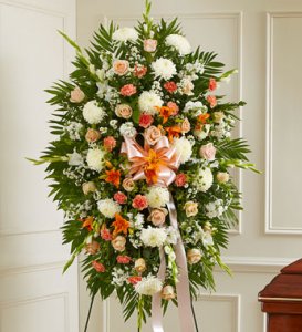 Peach, Orange And White Standing Spray