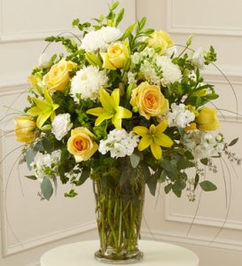 Yellow Sympathy Vase Arrangement Yellow Sympathy Vase Arrangement