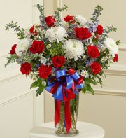 Red, White and Blue Sympathy Arrangement Red, White and Blue Sympathy Arrangement