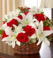 Red and White Sympathy Basket