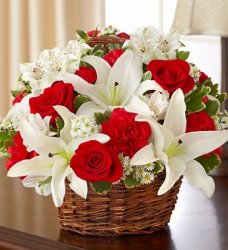 Red & White Blessings Basket