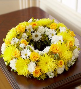Yellow Sympathy Cremation Wreath Yellow Sympathy Cremation Wreath