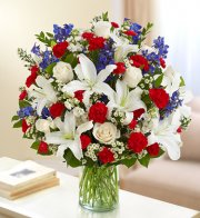 Red, White and Blue Sincerest Sorrow Arrangement Red, White and Blue Sincerest Sorrow Arrangement