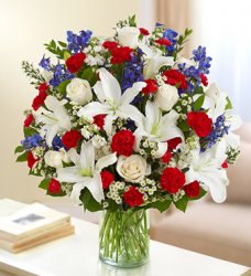 Red, White and Blue Sincerest Sorrow Arrangement