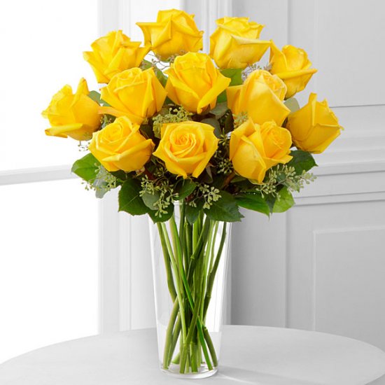Yellow Rose Bouquet - 1 Dozen - Click Image to Close