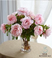 Pink Peonies in Glass Vase Pink Peonies in Glass Vase