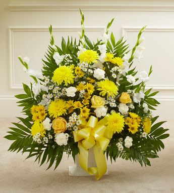 Yellow Sympathy Floor Basket