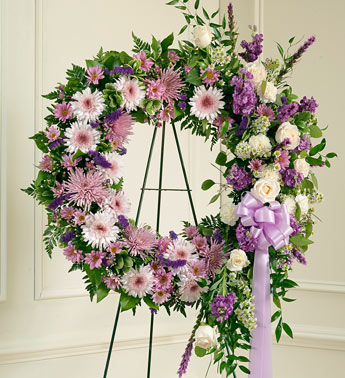 Lavender And White Standing Wreath