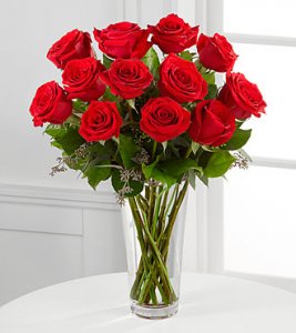 12 Red Roses - One Dozen Red Roses Bouquet